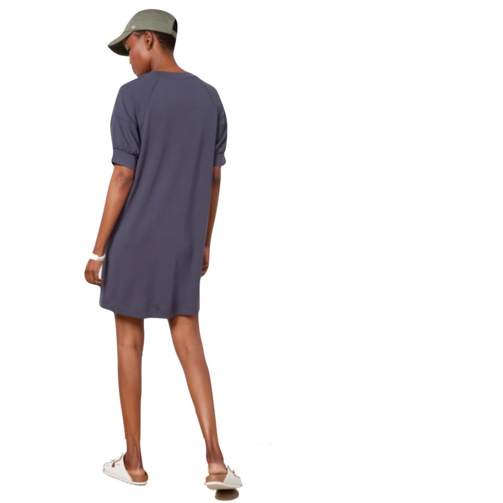 2/$25 Evereve Dress Womens medium Grey Puff Short Sleeve Mini Modal